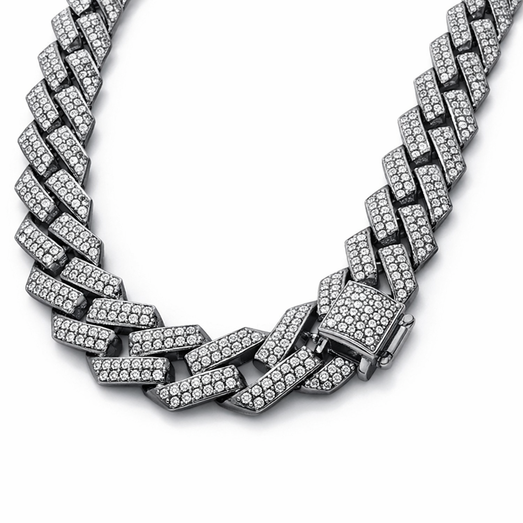ICE OUT 14K WHITE GOLD NECKLACE